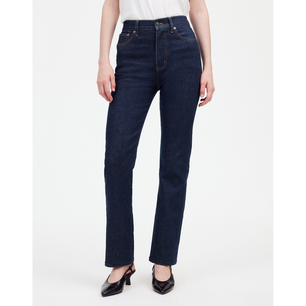Madewell Jeans Womens 24 90s Straight Leg Jeans Norman Dark Wash Raw Hem